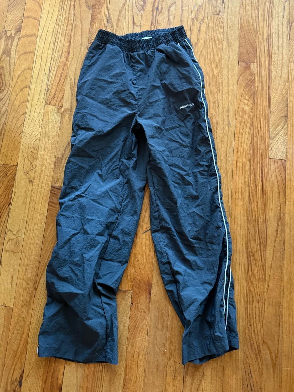 Adanola charcoal grey Track Pants with White Side Piping